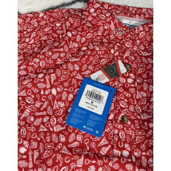 COLUMBIA Nebraska Cornhuskers Super Slack Tide Button-Up Shirt Men's M *NEW* $65 - Picture 8 of 10
